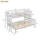 preview thumbnail 12 of 12, Wood Twin XL over Queen Bunk Bed with Ladder, Detachable Design, Guard Rails, Grey
