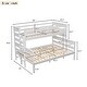 preview thumbnail 4 of 68, Wooden Bunk Bed with Ladder & Guardrails, Solid Wood Low Bunkbeds, can be Convertible into 2 Platform Bedframe