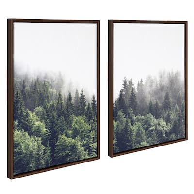 Kate and Laurel Sylvie Foggy Canvas Set by The Creative Bunch Studio