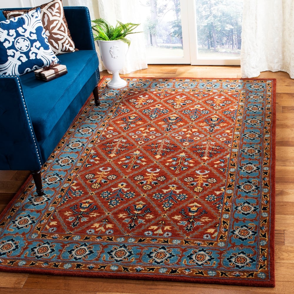 SAFAVIEH Handmade Heritage Overlapping Diamond Traditional Oriental Wool Rug