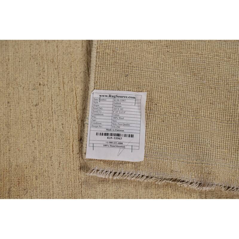 Contemporary Gabbeh Oriental Area Rug Hand-Knotted Wool Carpet - 6'0" x 8'10"