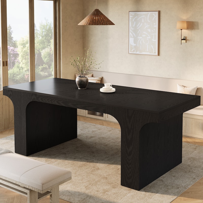 Farmhouse Rectangular Dining Table for 6-8 People with Sled Base