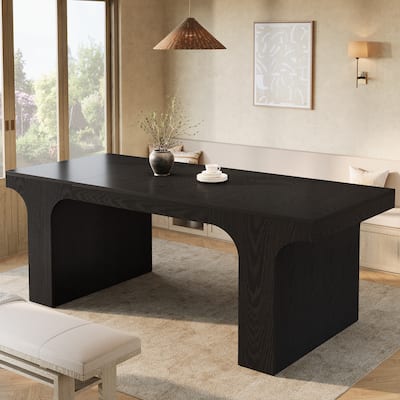 Farmhouse Rectangular Dining Table for 6-8 People with Sled Base