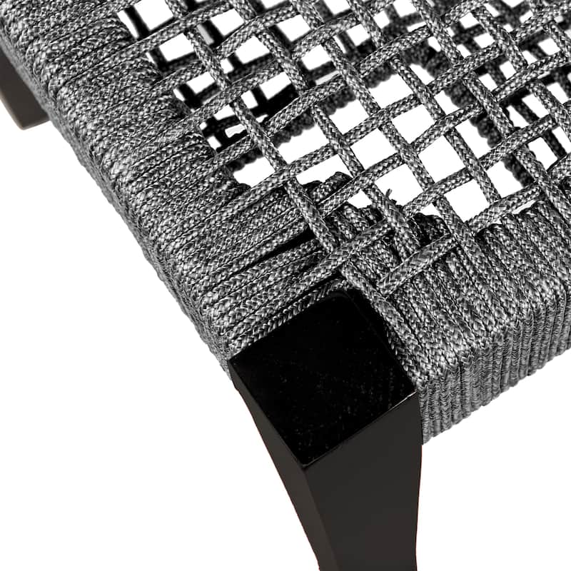 Camino 71" Solid Wood and Rope Indoor Outdoor Dining Bench