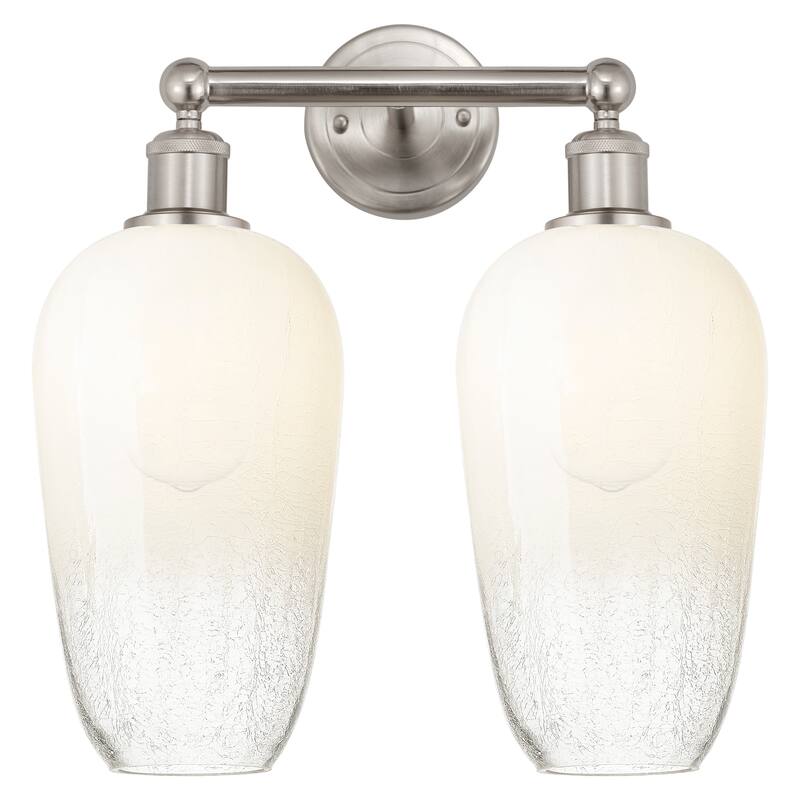 Innovations Lighting Endless Possibilities Edison - Brookhaven Flute - 2 Light 16" Bath Vanity Light - Brushed Satin Nickel/Opal