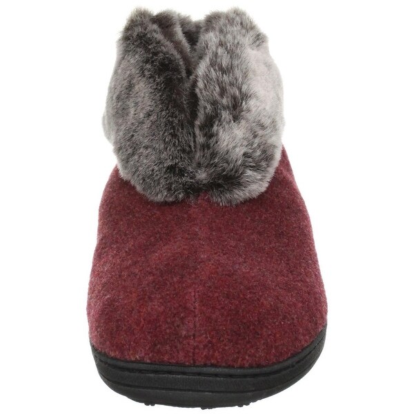 acorn faux chinchilla slipper bootie