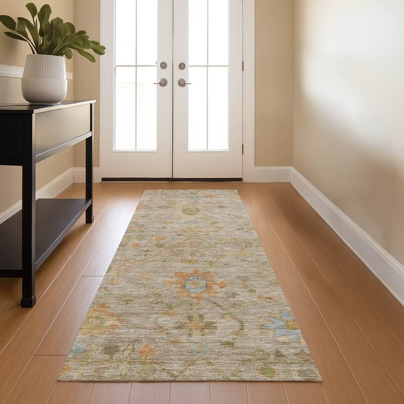 Premium Washable Super Soft Farmhouse Traditional Mayfield Rug - Beige - 2'3" x 7'6"