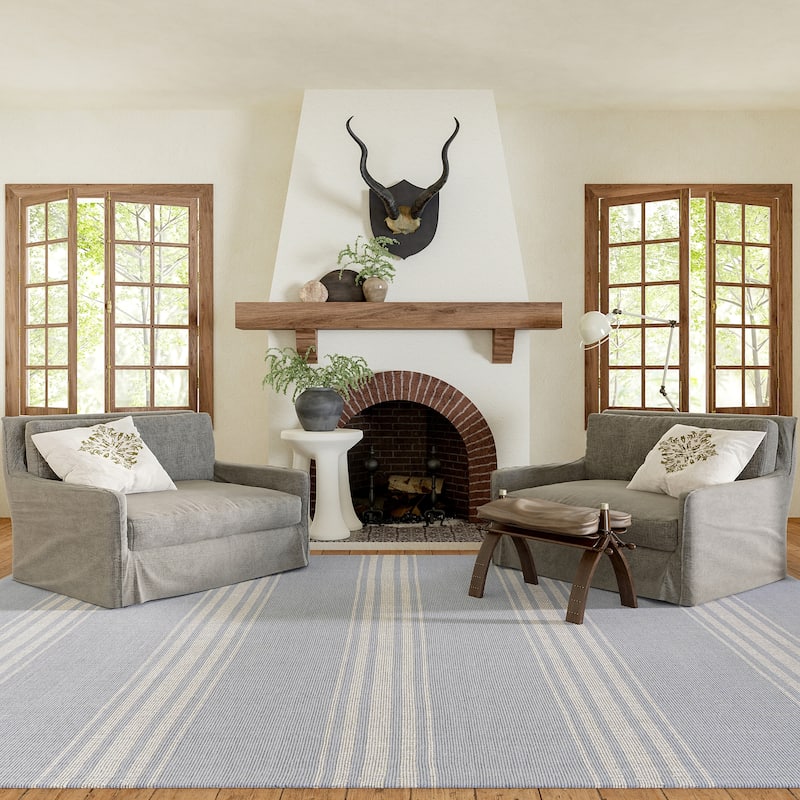 Bergamot Striped Cotton Area Rug