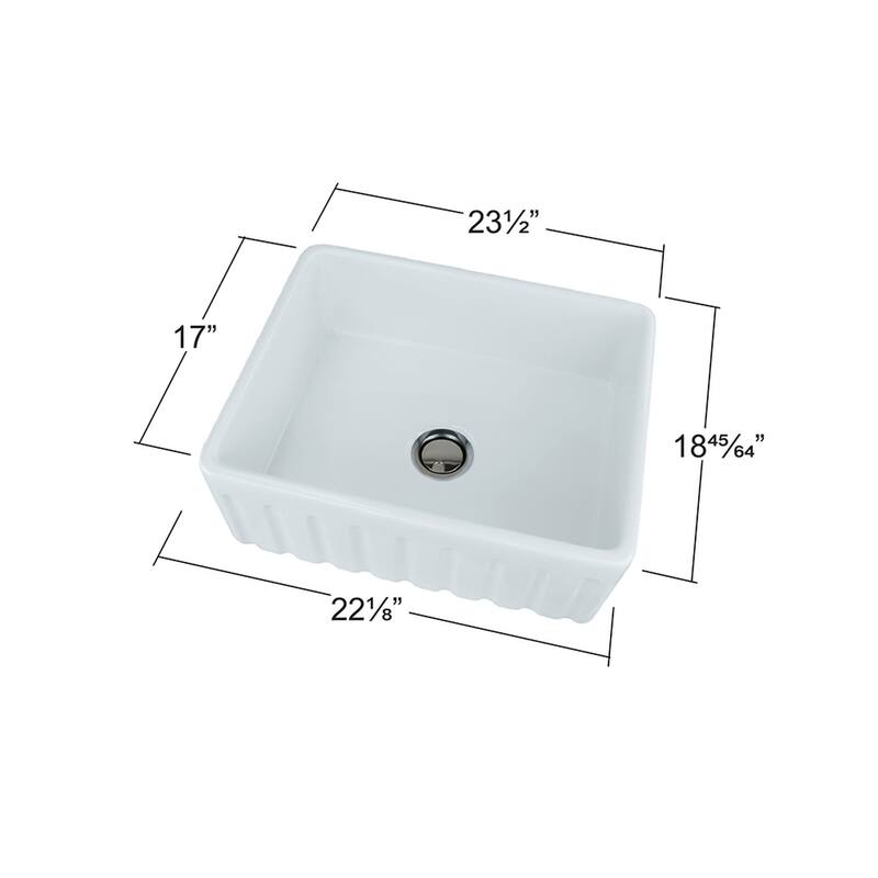 Transolid K-FUSF24199 Logan 23-1/2" Farmhouse Single Basin Fireclay