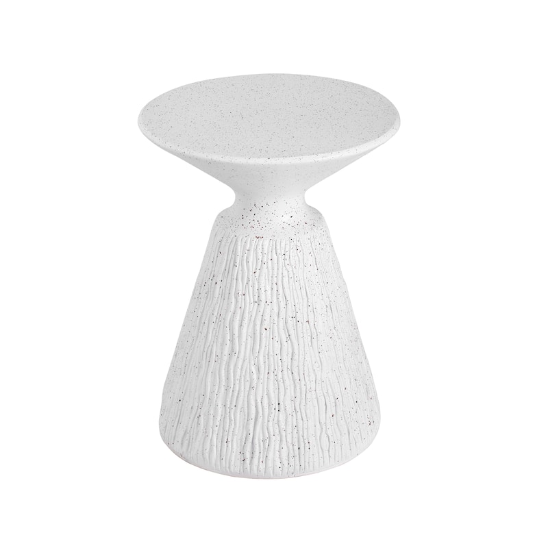 Christopher Knight Home - 15.50'' Retro Textured MGO Pedestal Side Table for Indoor and Outdoor Use - White Marble