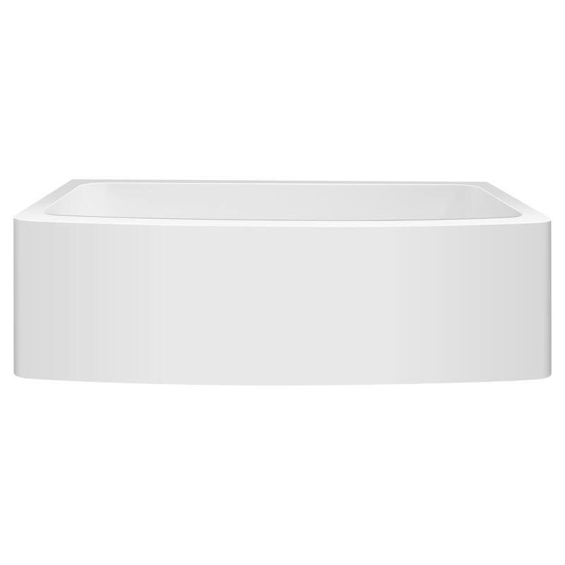 ANZZI Mesa Matte White Solid Surface Farmhouse 33 in. Single Bowl Kitchen Sink with Strainer