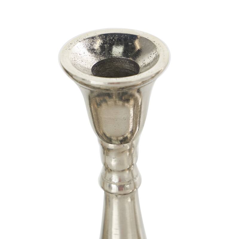 Silver Aluminum Candle Candelabra with Candle Plate