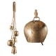 preview thumbnail 2 of 24, Gold, White or Black Metal Tibetan Inspired Cascading Indoor Outdoor Decorative Cow Bells with 5 Bells on Jute Hanging Rope