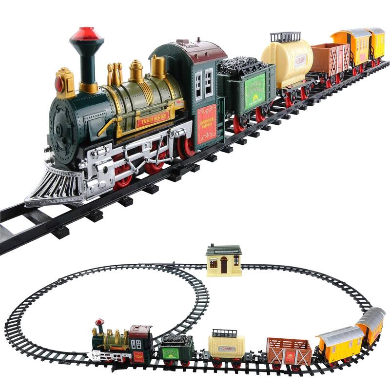 18-Piece Lighted and Animated Continental Express Train Set with Sound - 8"