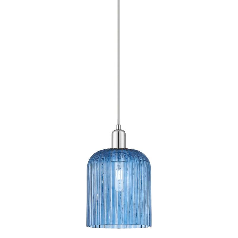 Innovations Lighting 716-1P-14-8 Bridal Veil Pendant Bridal Veil 8" - Polished Chrome / Blue