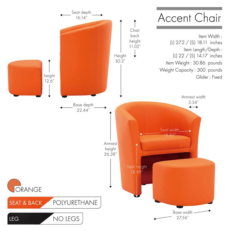 Carson Carrington Junkboda Accent Club Chair with Foot Stool