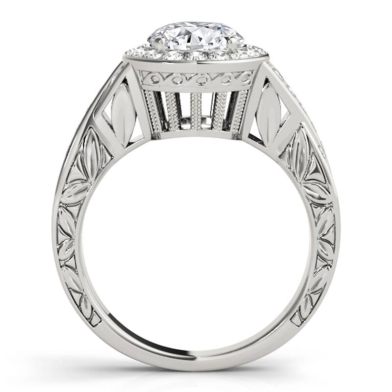 Auriya 14k White Gold Lab Grown Round Diamond Halo Engagement Ring 0.50 to 5.00 ct. tw. (F-G VS)