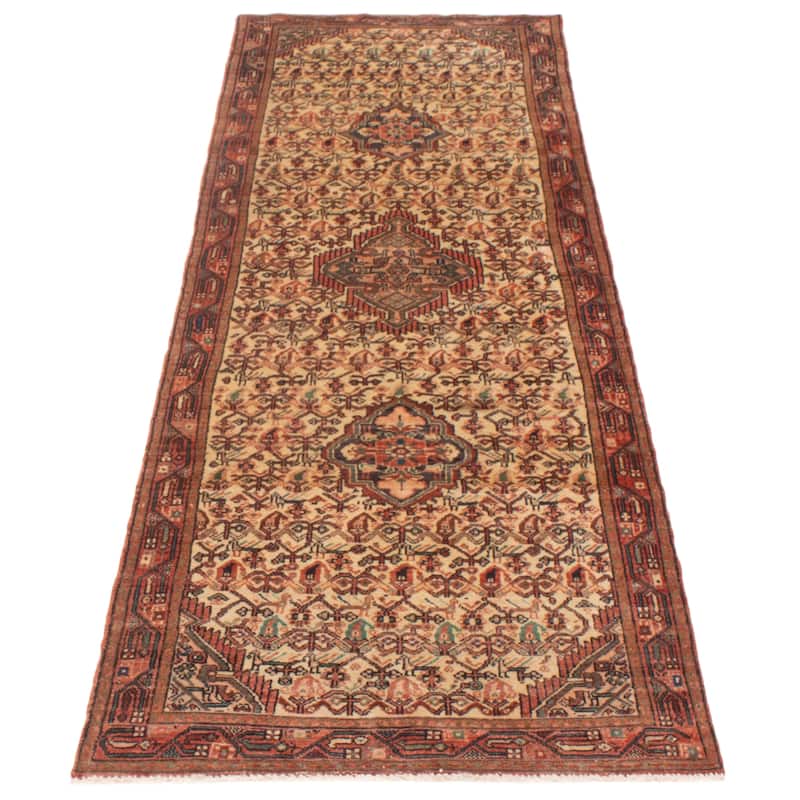 ECARPETGALLERY Hand-knotted Andelz Cream Wool Rug - 3'7 x 10'4