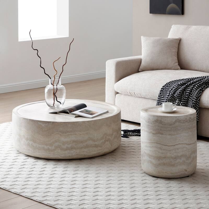 GDF Studio - Barrington Modern Faux Marble Coffee Table
