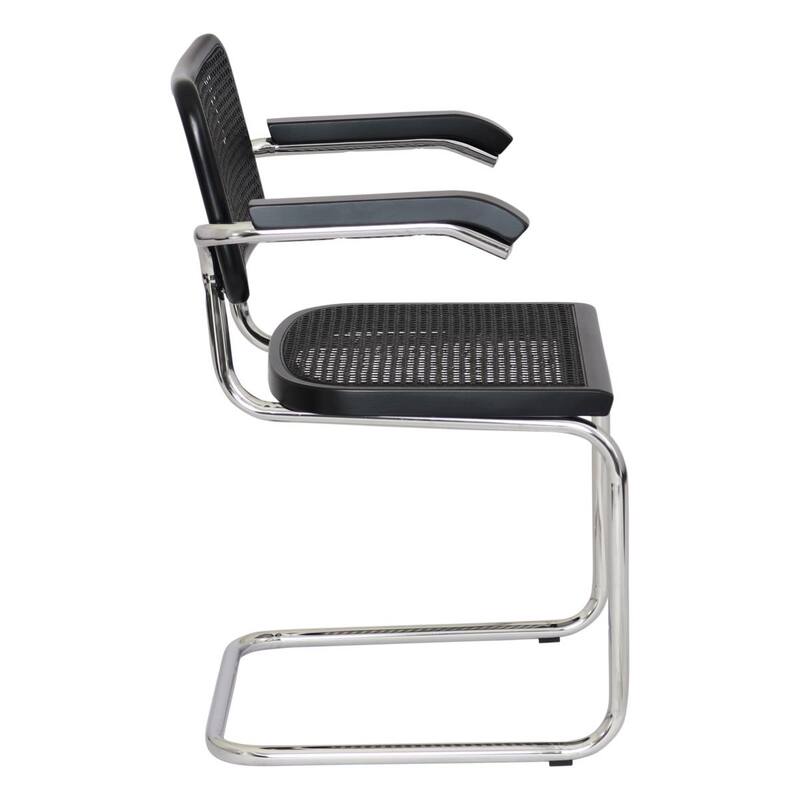 Breuer Chair Company Marcel Breuer Cesca Cane Cantilever Armchair Arm Chair w/ Chrome Steel Frame (Various Wood & Cane Colors)