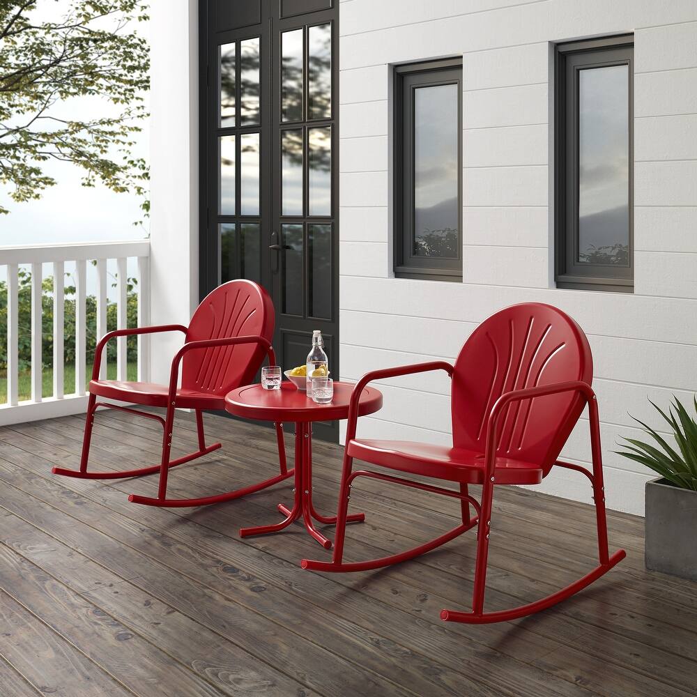 Crosley Griffith 3Pc Outdoor Rocking Chair Set - 79 W x 33.13 D x 32.25 H