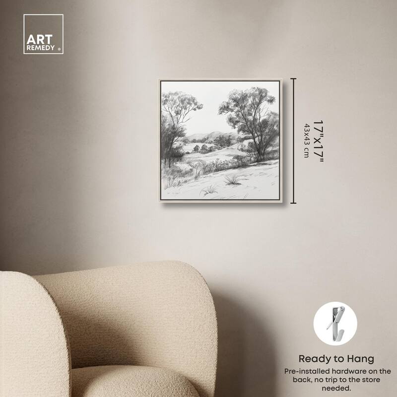 Charcoal Countryside Canvas by Art Remedy
