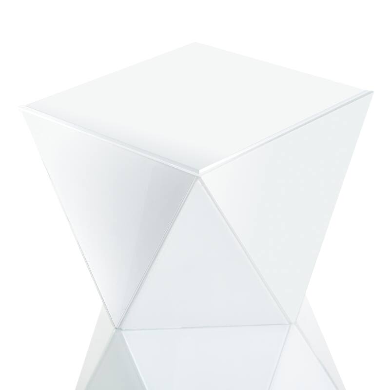 StyleCraft Prism Hourglass Glass Side Table