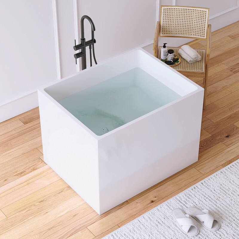 51'' Freestanding Acrylic rectangular Soaking Bathtub