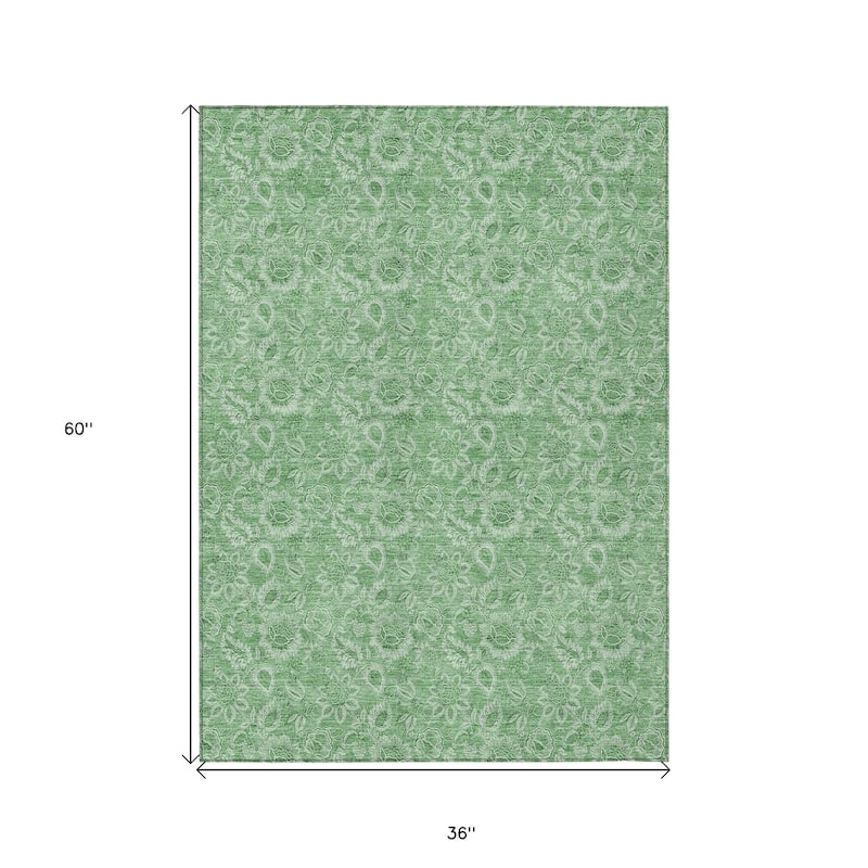 HomeRoots Floral Transitional Rectangle Outdoor Rug