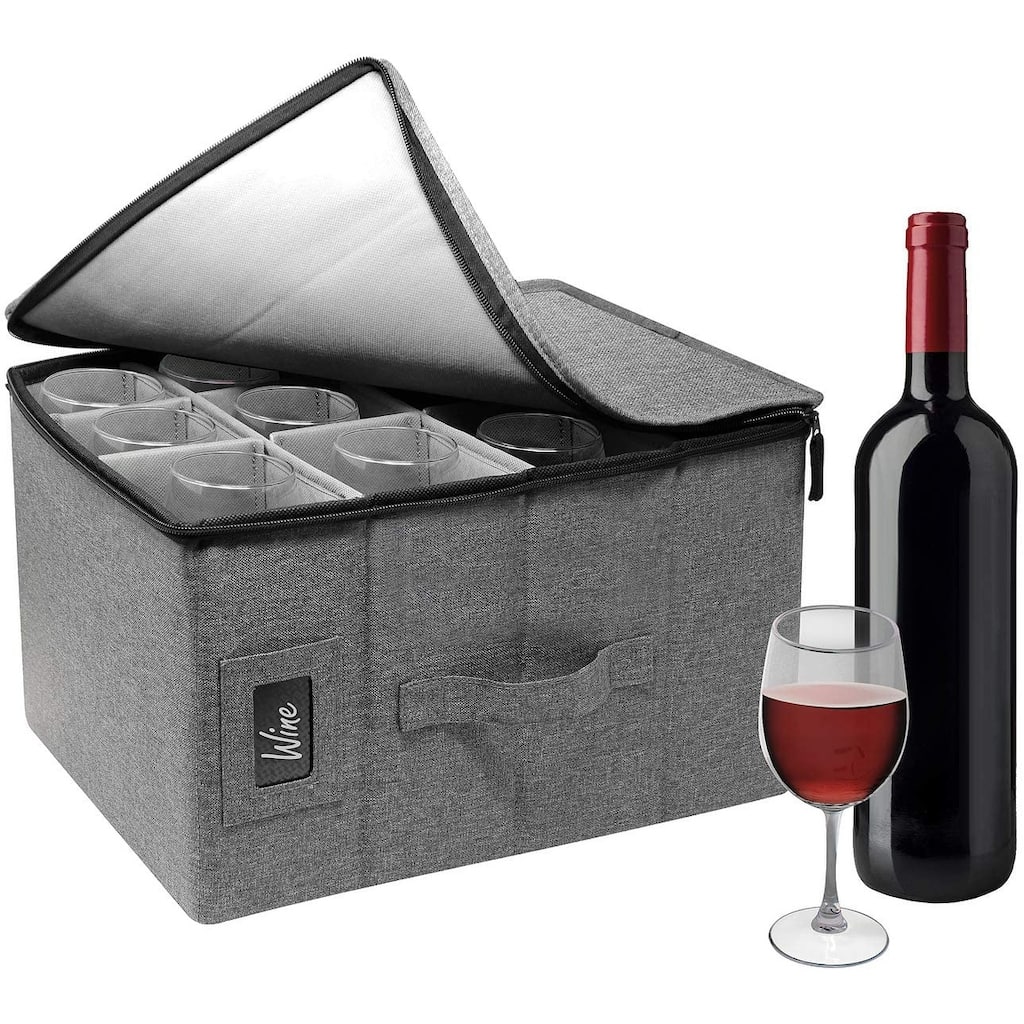 Wine Glasses Storage Box - Grey