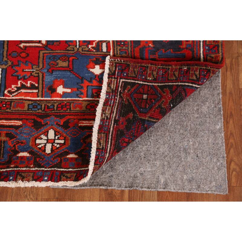 Hand Knotted Oriental 100% Wool Carpet Traditional Medallion Red Heriz Area Rug - 9' 1'' X 6' 10''