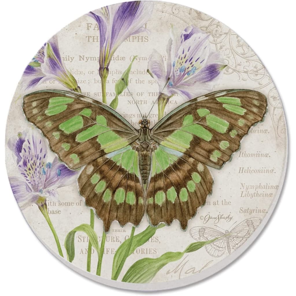 CounterArt Malachite Absorbent Stone Tumbled Tile Coaster Set of 4 Made in The USA Protective Cork Backing