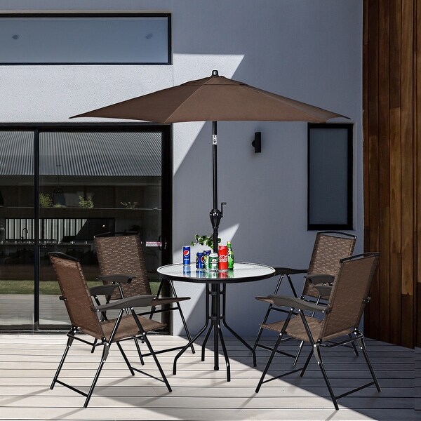 Shop Costway 6 3ft Outdoor Patio Umbrella Sunshade Cover Garden Market Cafe Overstock 26390827