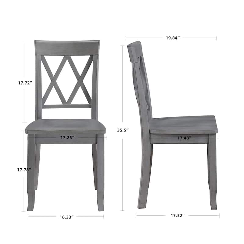 Vintage Cross Back Wood Double X-Back Dining Chairs