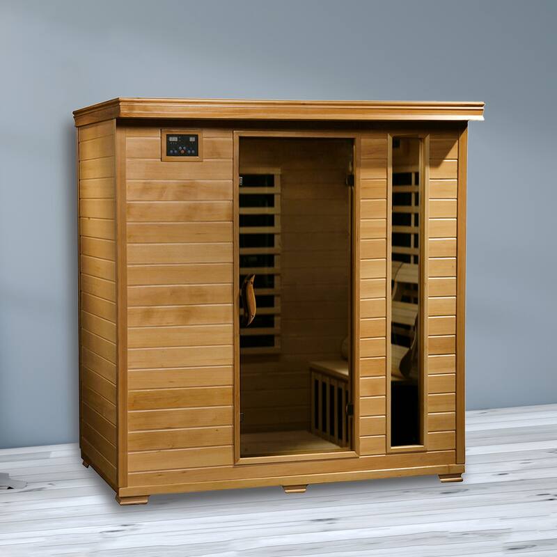 HeatWave Monticello 4-Person Hemlock Infrared Sauna with 9 Carbon Heaters - Hemlock