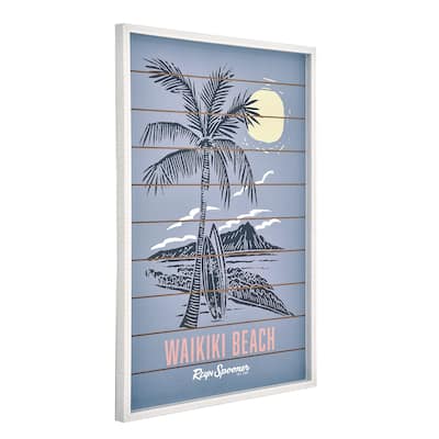 Kona Coast by Reyn Spooner Framed Waikiki Beach Printed Veneer Wall Art