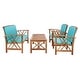 preview thumbnail 54 of 117, SAFAVIEH Fontana 4-piece Acacia Solid Wood Outdoor Conversation Patio Set
