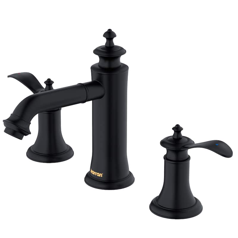 Karran Vineyard KBF474 2-Handle Three Hole Widespread Bathroom Faucet with Matching Pop-up Drain
