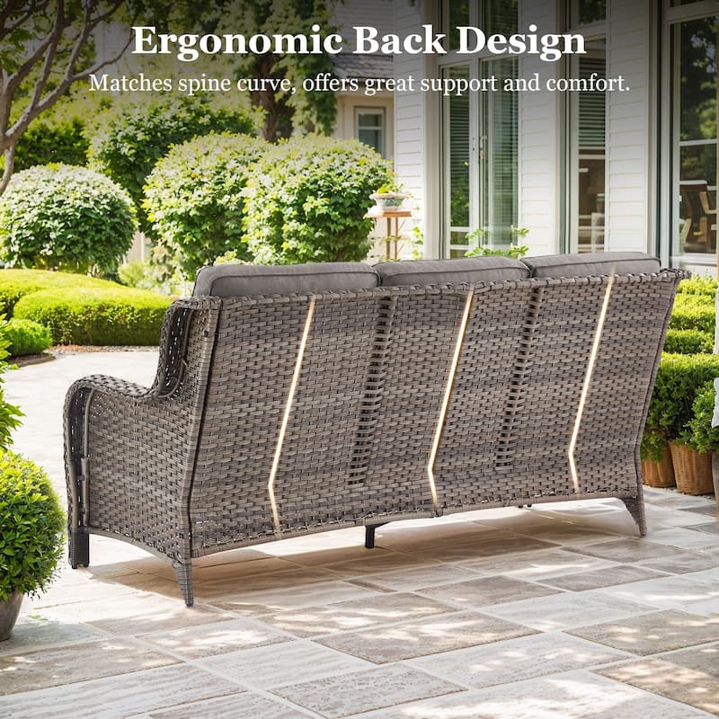Outdoor Sofa with 6-Inch Thick Cushions Furniture for Porch