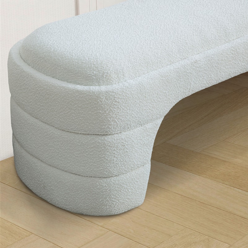 65"W Chenille Upholstered End of Bench ,Entryway Shoe Bench,FootStool Ottoman for Bedroom, Living Room