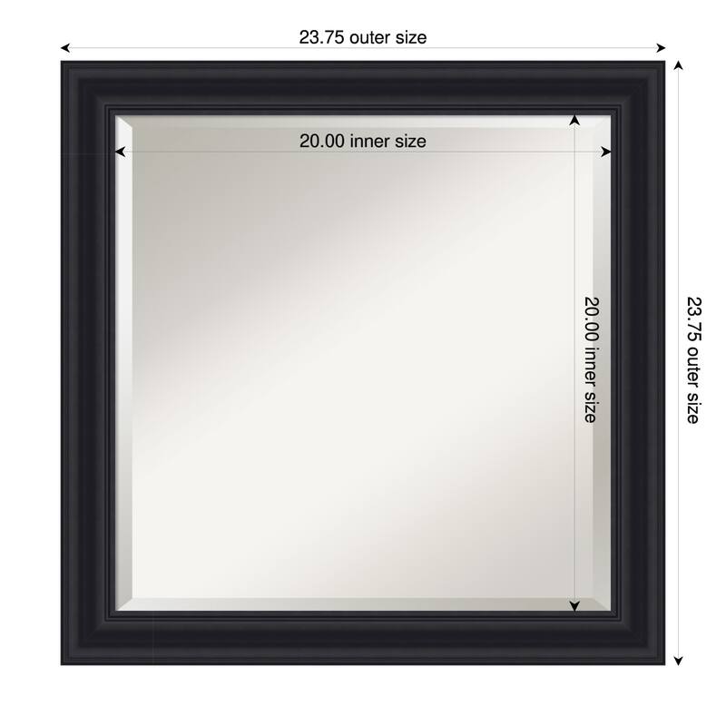 Dalat Beveled Framed Wall Mirror - 24 x 24 in - Dalat Black