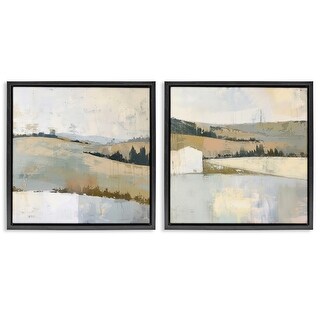 Stupell Country Hills Abstraction Framed Floater Canvas Wall Art Design ...