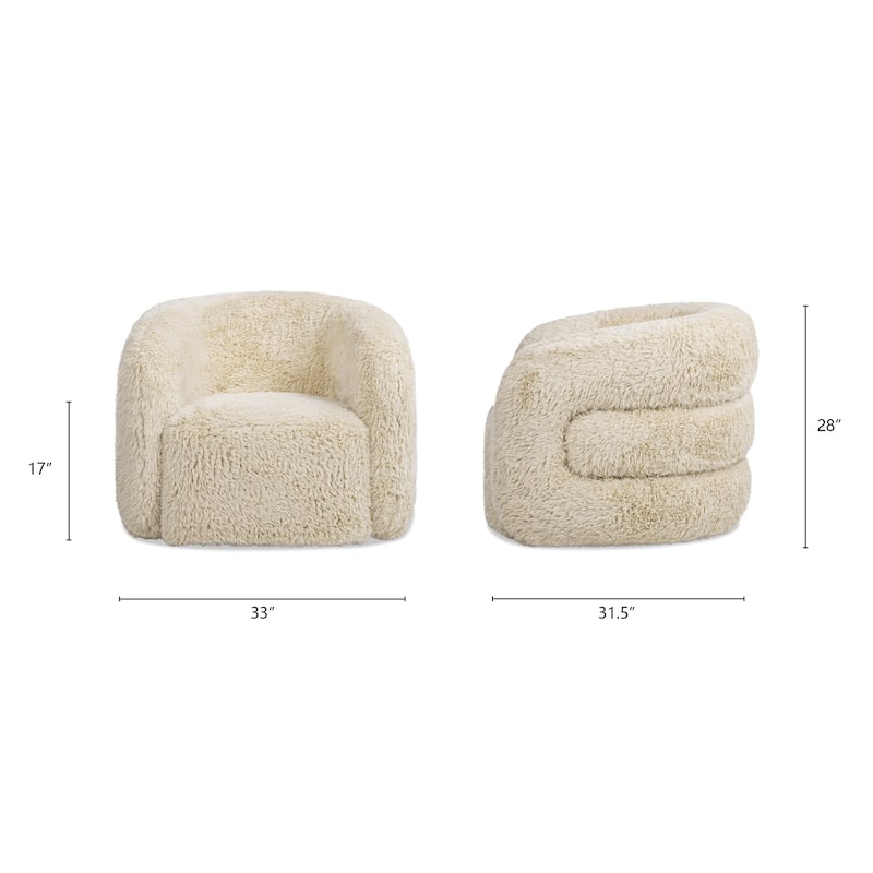 Colt 33" Wide Sheepskin Barrel Swivel Accent Chair