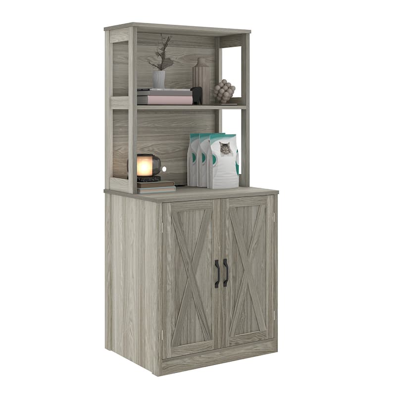 Moasis 71" Tall Hidden Cat Litter Box Enclosure Furniture with Charging Station for Self-Cleaning Litter Boxes