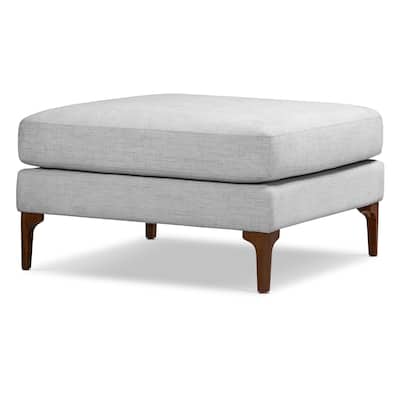 Poly & Bark Mateo Fabric Ottoman - Performance Fabric with Solid Wood Legs