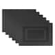 Design Imports Silver Doubleframe Kitchen Placemat Set (Set of 6) - Bordered Black - Rectangle