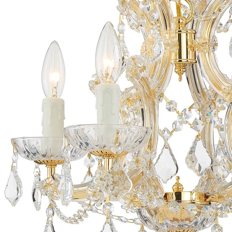 Maria Theresa 4 Light Swarovski Strass Crystal Gold Mini Chandelier - 16.5'' W x 15'' H