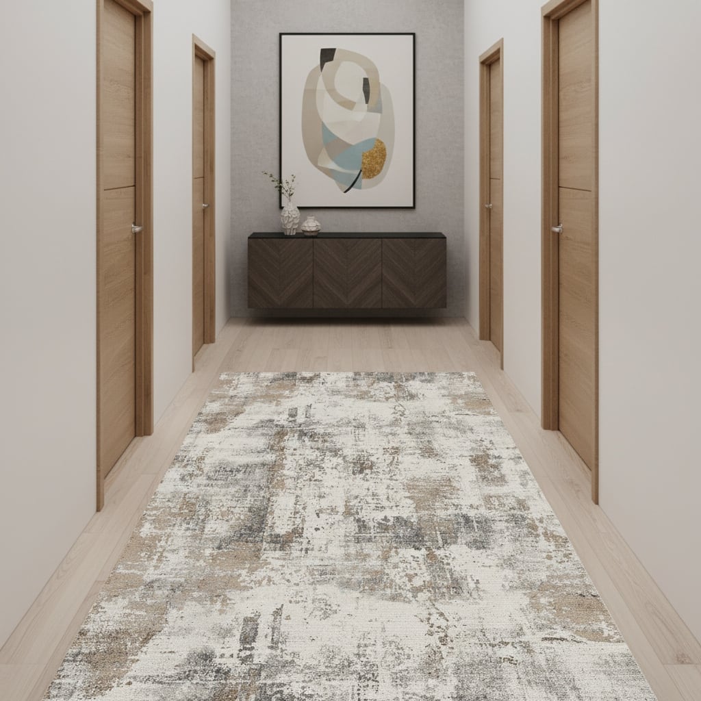 HomeRoots Abstract Contemporary Runner Area Rug - 10' Runner