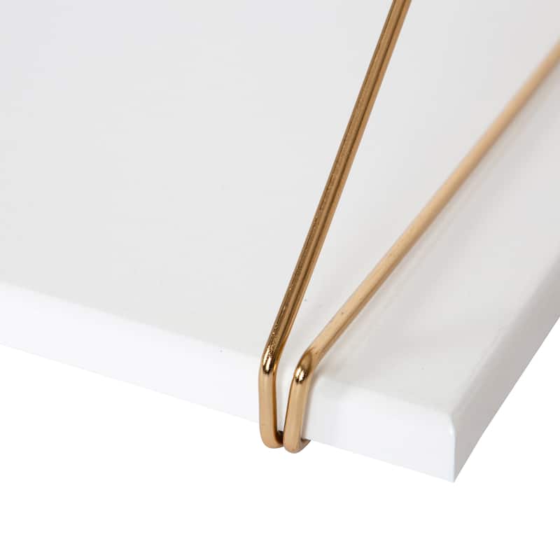 Kate and Laurel Vista Wall Mounted Wooden Desk Shelf
