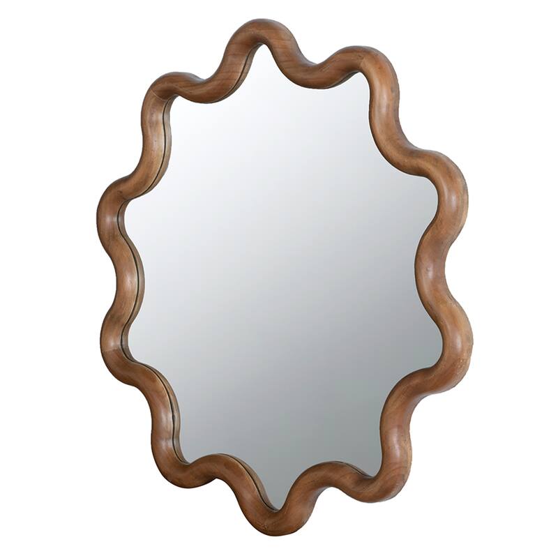 Wooden Accent Mirror with Unique Frame